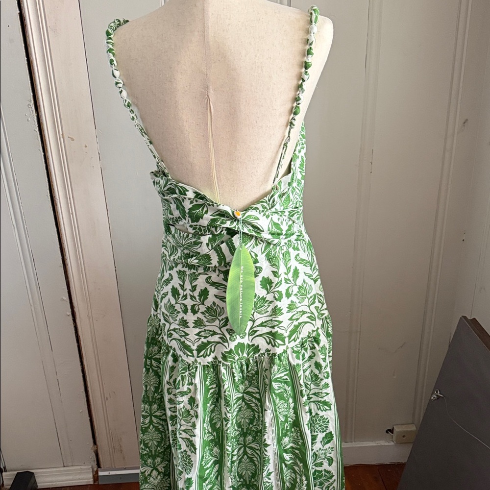 FarmRio Green Floral Sundress with Spaghetti Straps - Picture 5 of 5